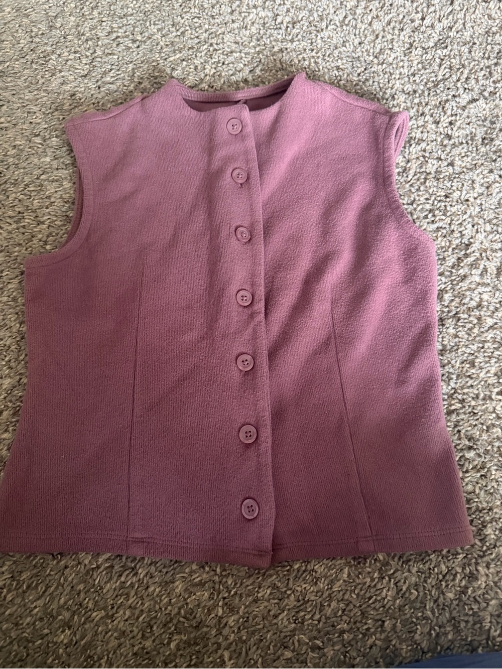 NWOT a new day Dusty Rose Sleeveless Button-Front Vest